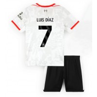 Camisa de Futebol Liverpool Luis Diaz #7 Equipamento Alternativo Infantil 2024-25 Manga Curta (+ Calças curtas)